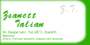 zsanett talian business card